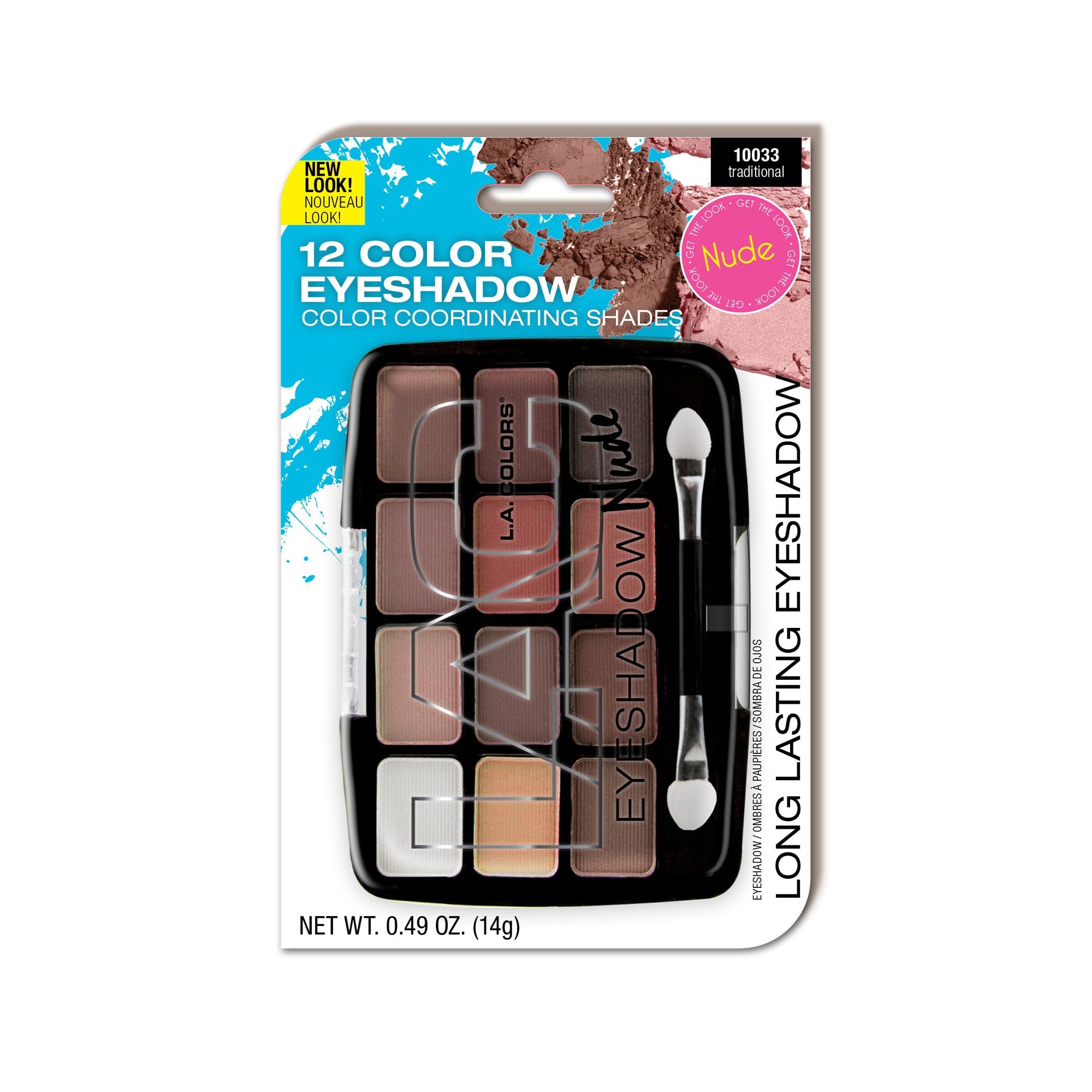 L.A. COLORS 12 Color Eyeshadow Palette (carded), Traditional C10033A