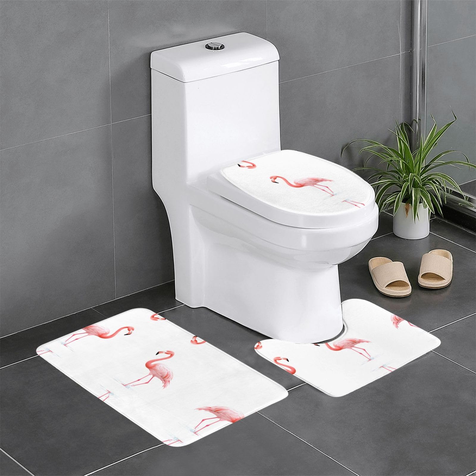 Tapis de salle de bain 61 x 40,6 cm flamant rose douceur premium