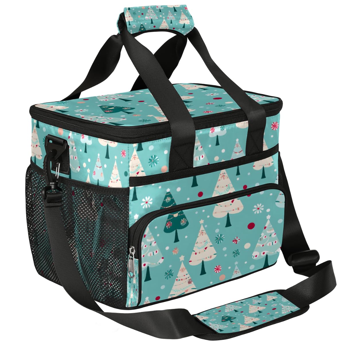 Insulated Picnic Backpack Lunch Box for Women Men Picnic Basket Tote Lunch Bag Picnic Bag Portable Lunch Bags for Picnic, Beach, Work, Trip,Office, Camp Christmas Tree