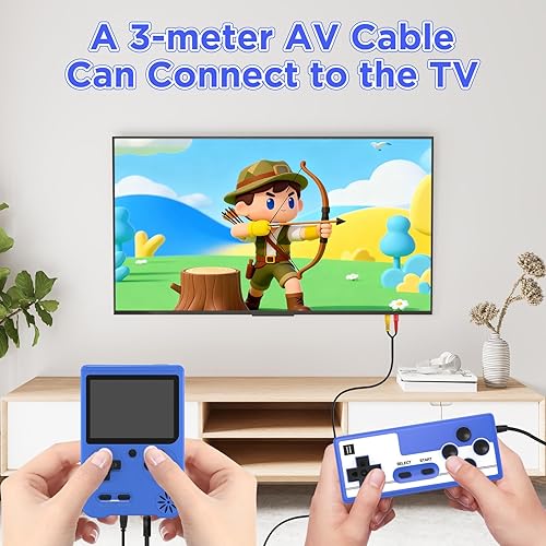 Miniatura 4 de JKV Juego portátil de mano, 500 videojuegos retro, consola de juegos con batería recargable de 1020 mAh y pantalla LCD de 3.0 pulgadas, sistema de