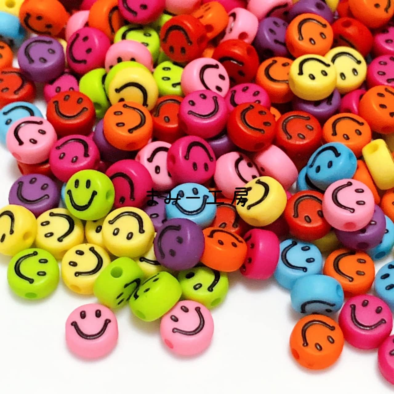 市場 カラフルパーツ４種セット ハンドメイド ビーズ お花 スマイル フラワー レジン ポップ ネイル ニコちゃん