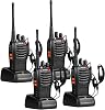 pxton Walkie Talkies Long Range for Adults with Earpieces,16 Channel Walky Talky Rechargeable Handheld Two Way Radios with Flashlight Li-ion Battery and Charger(4 Pack