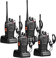 pxton Long Range Walkie Talkies for Adults & Kids - 16 Channels, Rechargeable 4-Pack with Earpieces, Flashlight, VOX Hands-Free