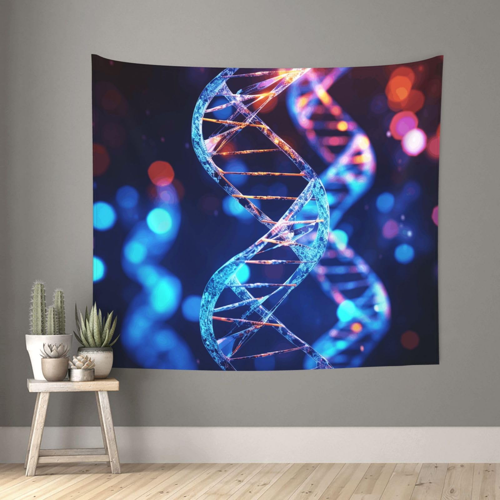 FodPand DNA Genetic Helix Tapestry for Bedroom Aesthetic, Wall Hanging Tapestries Art Decor Backdrop Wall Tapestry for Dorm Living Room Funny Poster Party Banner Background 51" X 60"
