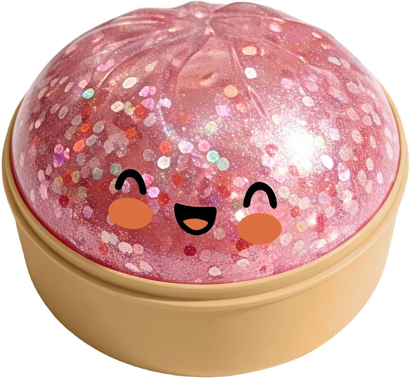 Colorful Dumpling Stress Fidget,Glitter Dumpling Mystery Box,Glitter Dumplings Toy, Cute Soft Glitter Calming for Relaxation Adults(pink)
