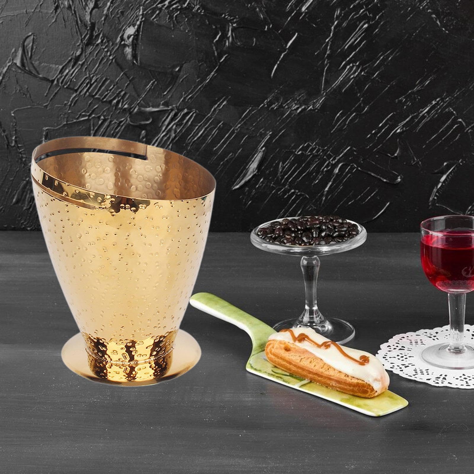 Cubitera, Recipiente para Hielo, Cubeta para Bebidas a Prueba de Fugas, Cubeta para Bebidas para Barbacoa, Comedor, Hotel, Picnics, Artículos Nocturno, Oro, tal como se describe