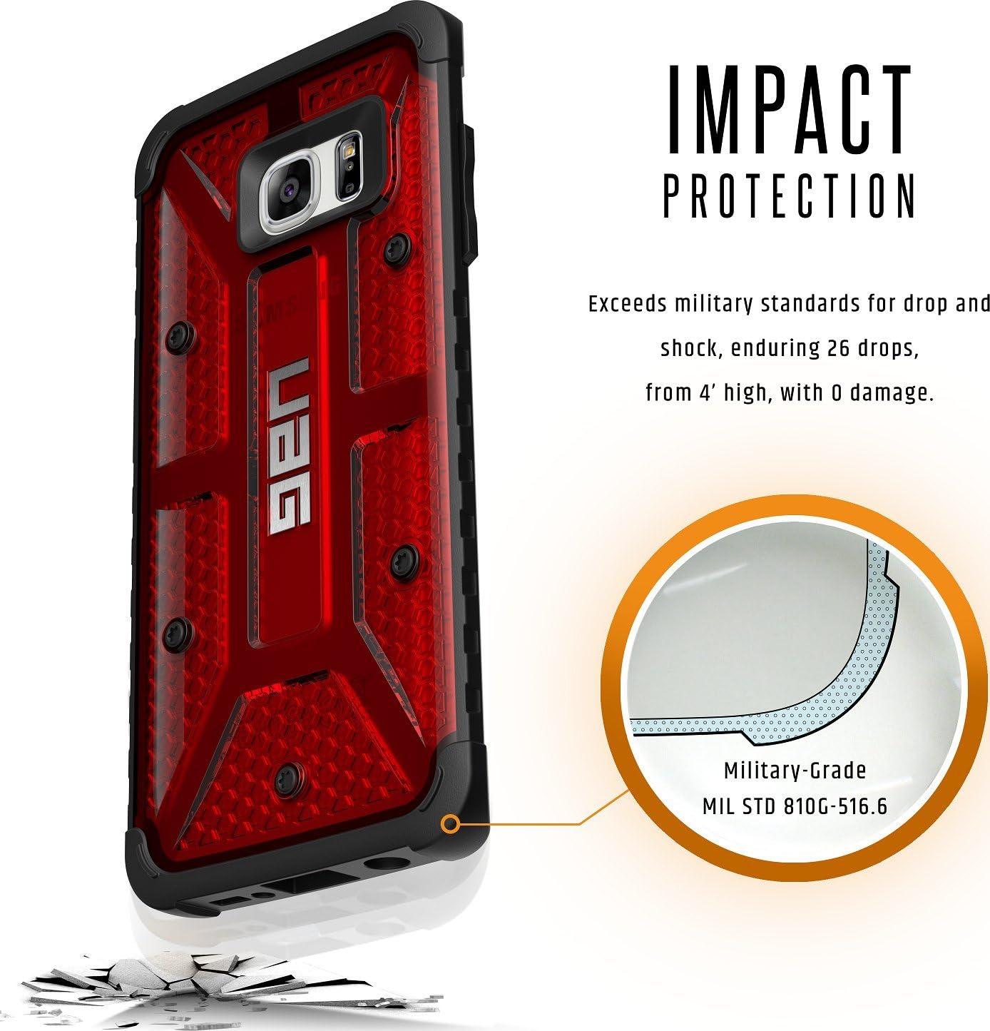 UAG Samsung Galaxy S7 Edge [5.5-inch Screen] Feather-Light Composite [Magma] Military Drop Tested Phone Case