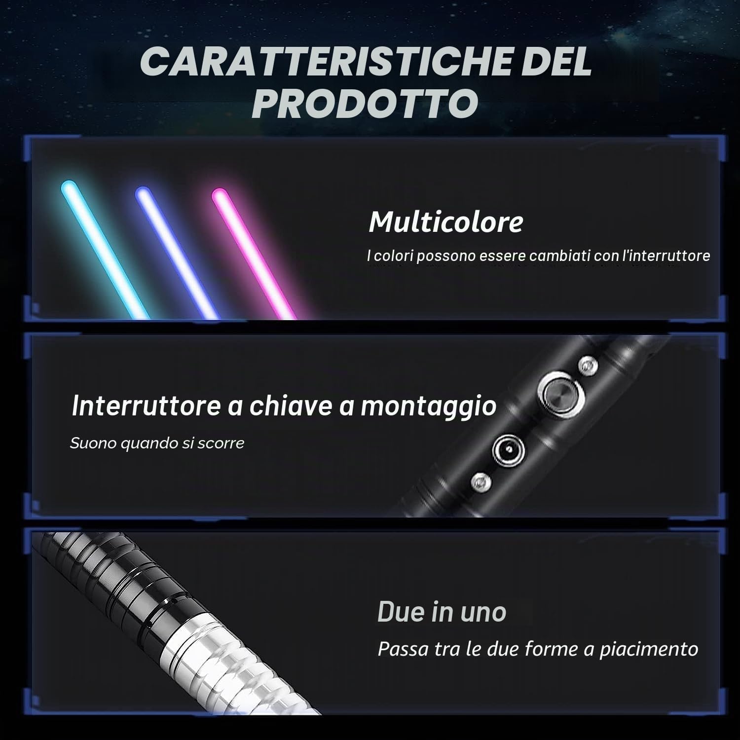 Lischwert Spada Laser,RGB 7 Colori con Elsa in Metallo,Effetti sonori Lisci e Combattenti,Regalo e Giocattoli Cosplay per Bambini dai 3 Anni in su(63 cm Nero)