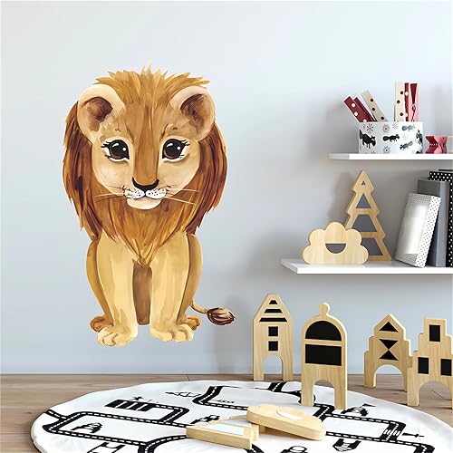 Miniatura 2 de Calcomanías de pared de cachorro de león, calcomanías de pared de animales de dibujos animados de sacinora removibles para niños, bebé, habitación