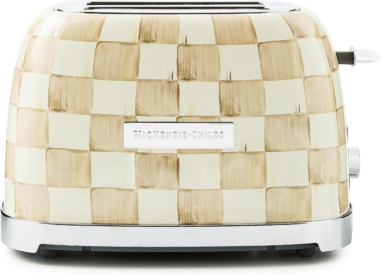 MACKENZIE-CHILDS 2-Slice Toaster, Decorative Toaster for Kitchen, Brown-and-White Mocha Check MACKENZIE-CHILDS 2-Slice Toaster, Decorative Toaster for Kitchen, Brown-and-White Mocha Check