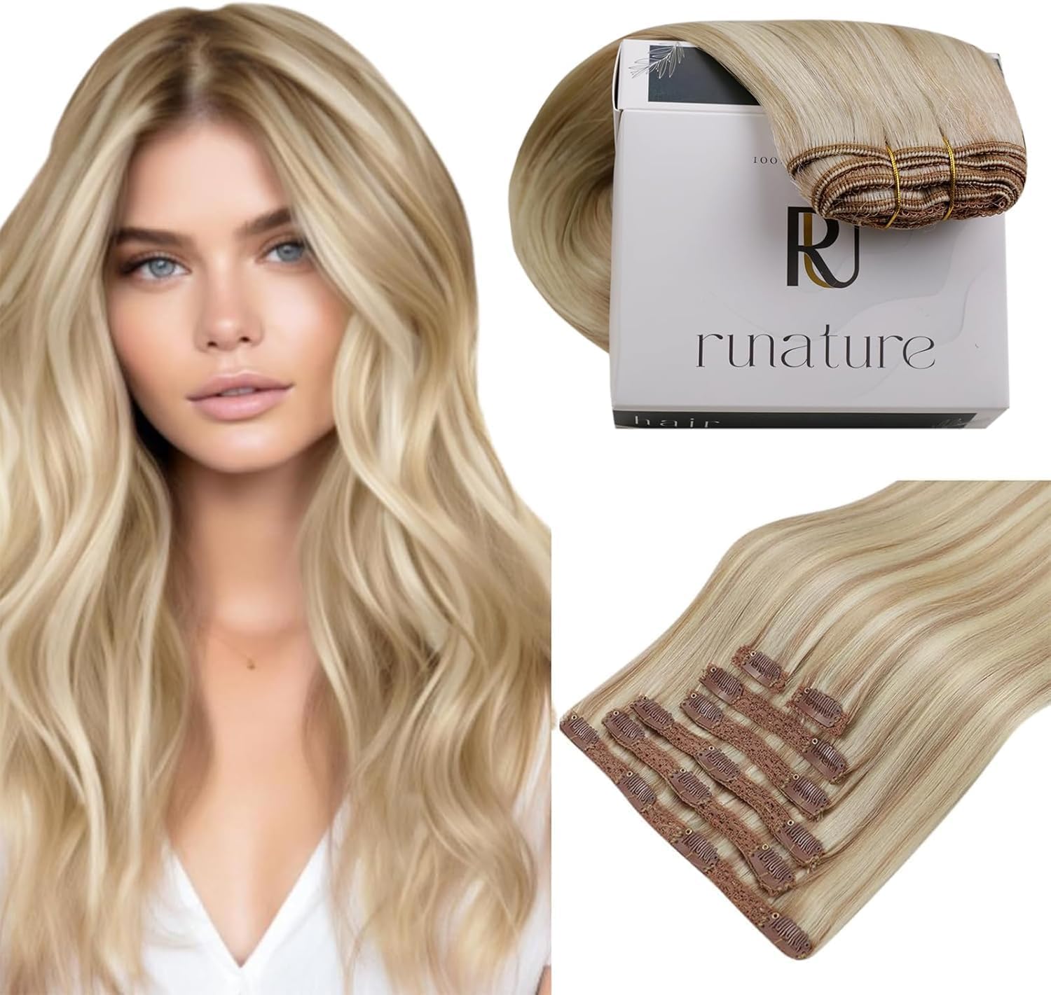 RUNATURE Extensions à Clips Naturelles : Couleur Blond #18P60 25cm - Un Choix Judicieux ?