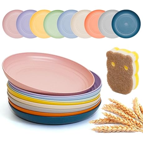 9" Yangrui Plastic Wheat Stag 150 Reusable Dinner Plates