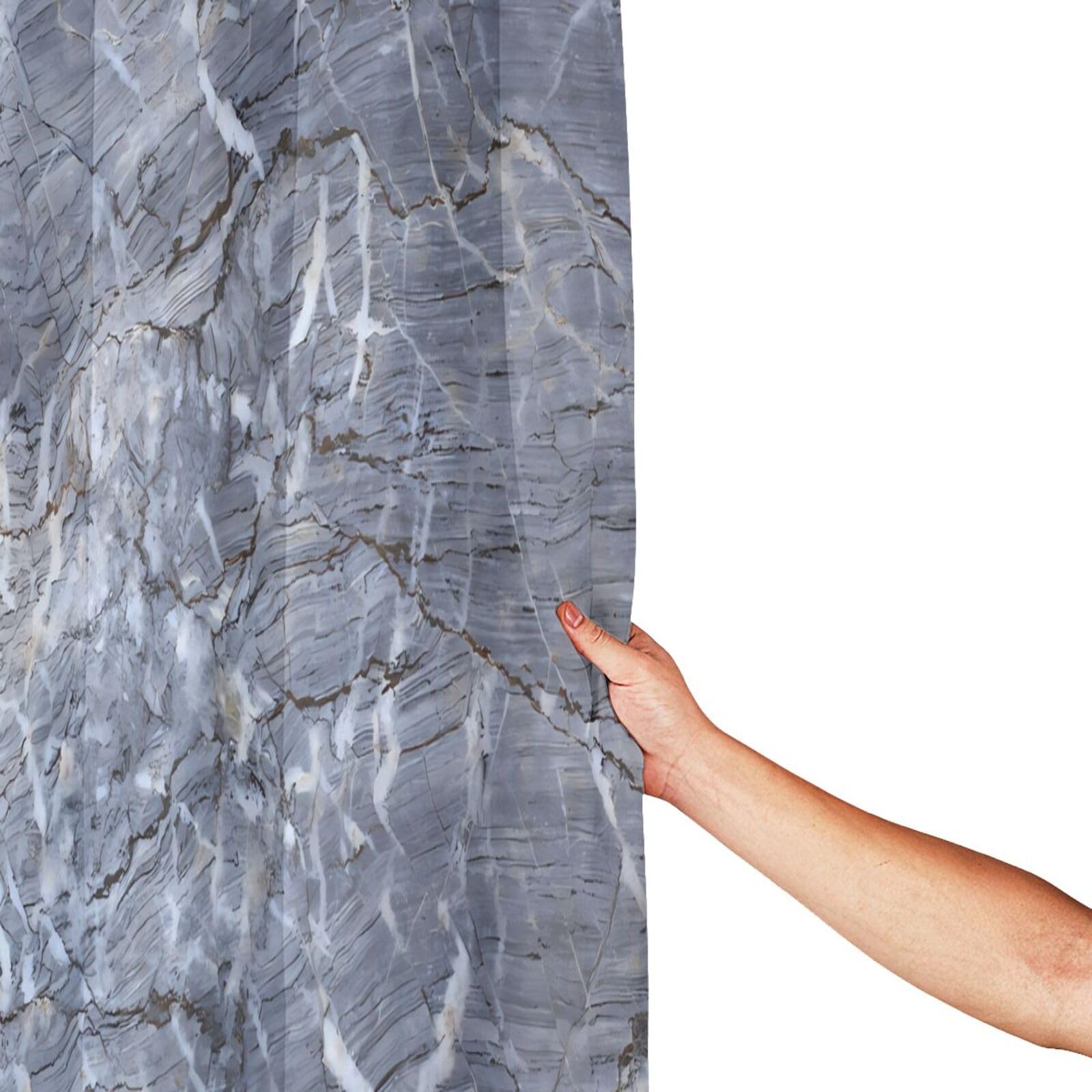 Emwnodti Cortina De Ducha Abstracta Gris Mármol De 72 X 72 Pulgadas, Juego De Decoración De Baño Degradado De Lujo Azul Dorado, Cortinas De Ducha De Pintura Degradada, Tela Impermeable Con
