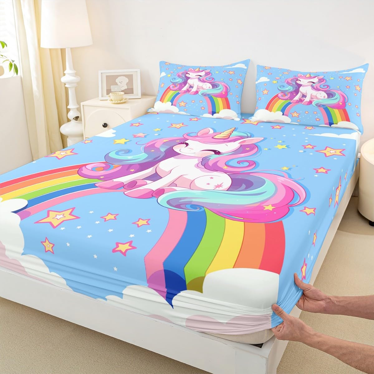 Drap-housse licorne doux pour envelopper les nuits des petits et grands