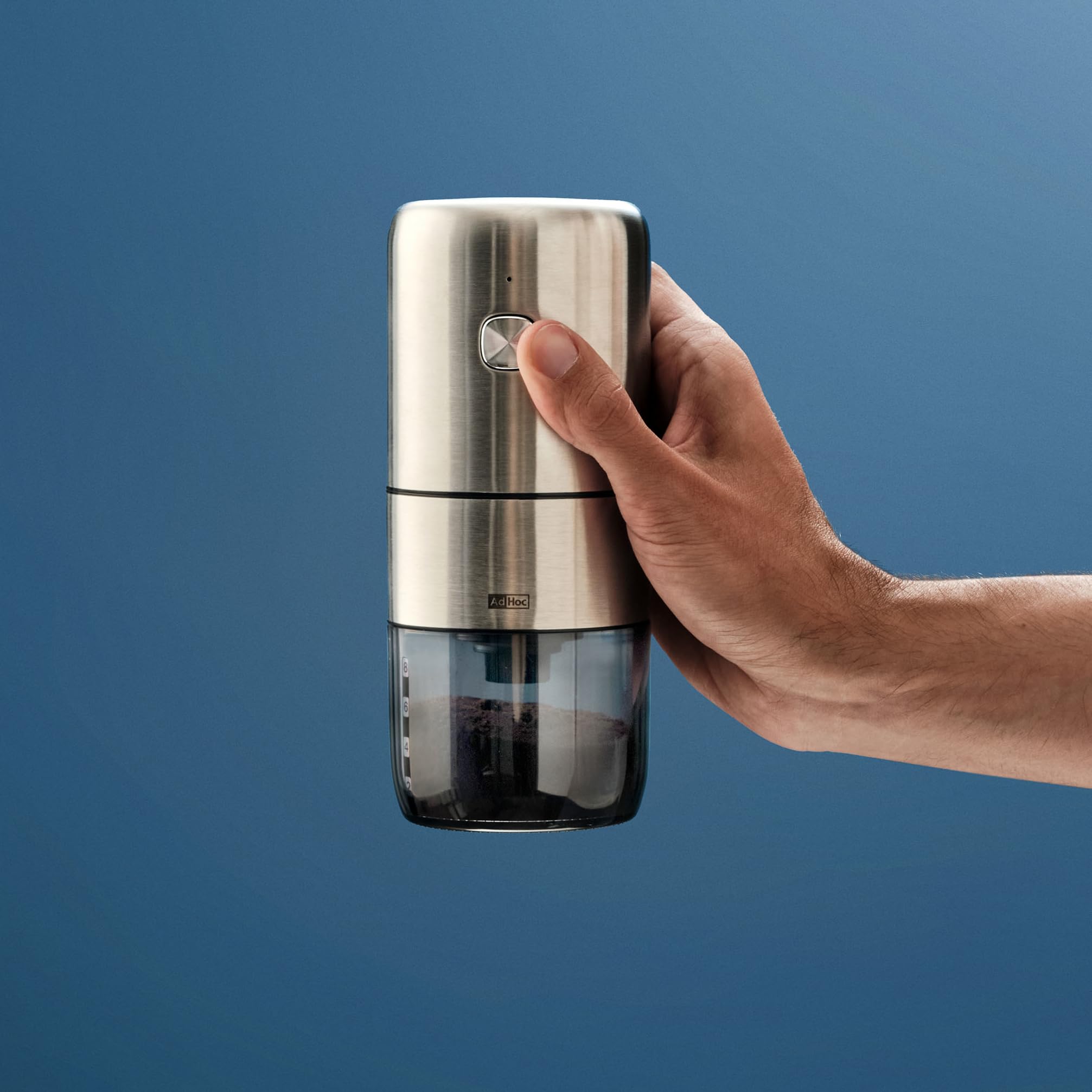 AdHoc i.Mill Design Kaffeemühle, elektrisch & wiederaufladbar | CeraCutXL® Keramikmahlwerk, USB-C, SilentDrive und stufenlose Mahlgradeinstellung