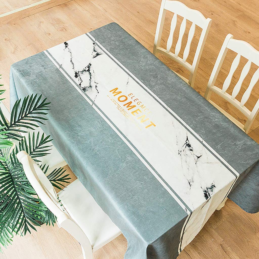 Nappe imperméable en tissu coton et lin anti-tache pour table carrée et rectangle