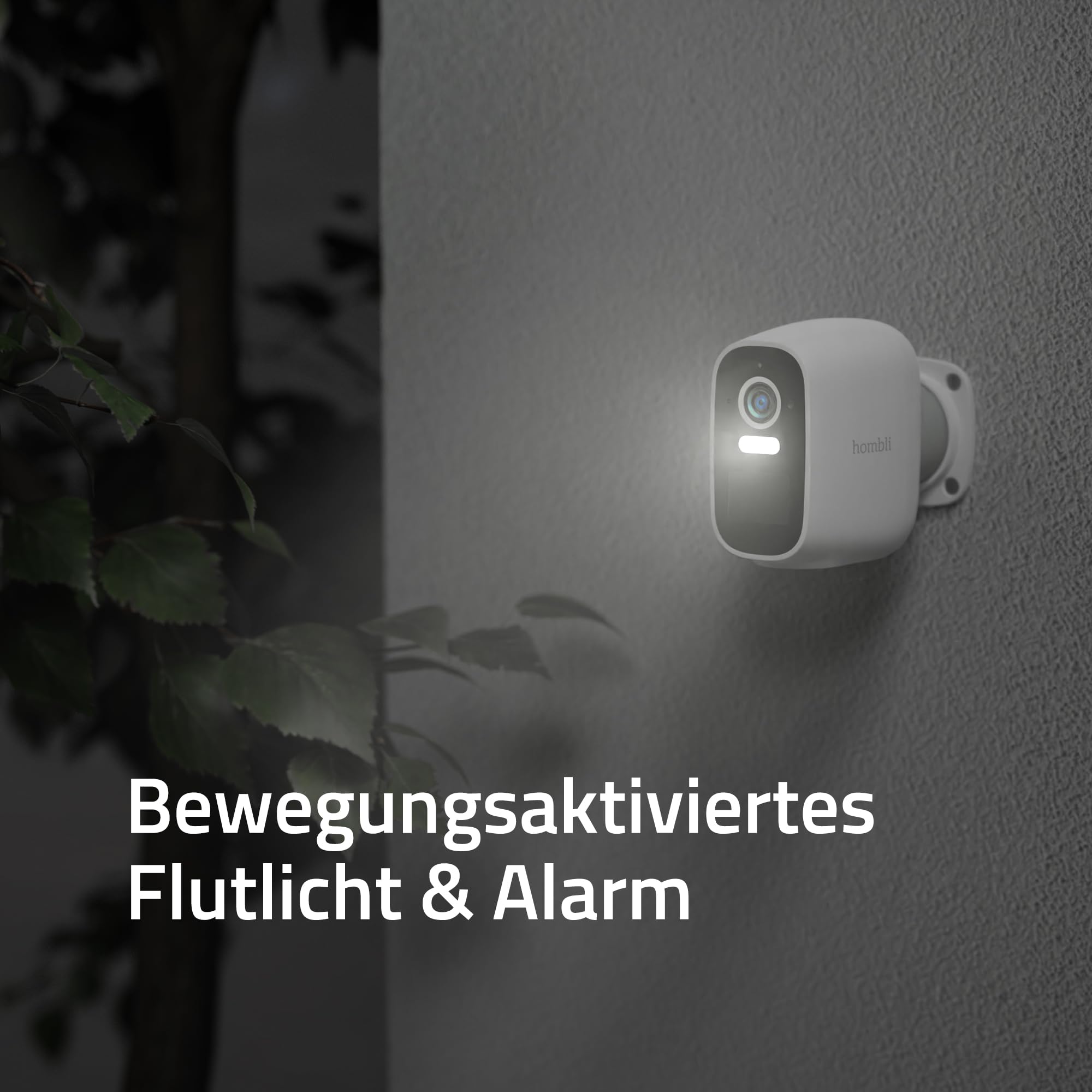 Hombli Battery Cam, Überwachungskamera mit Akku 2K, QHD, Nachtsicht, Weiß