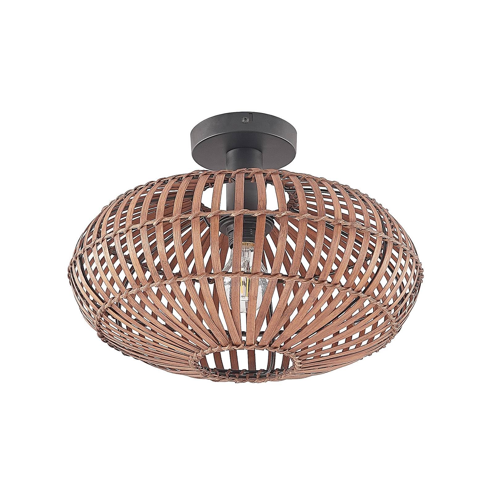 Lindby Dark Brown, Black Ceiling Light Majeora Dimmable (Scandinavian) In Brown For E.g. Living Room & Dining (1 Light Source, E27) From Ceiling Lamp