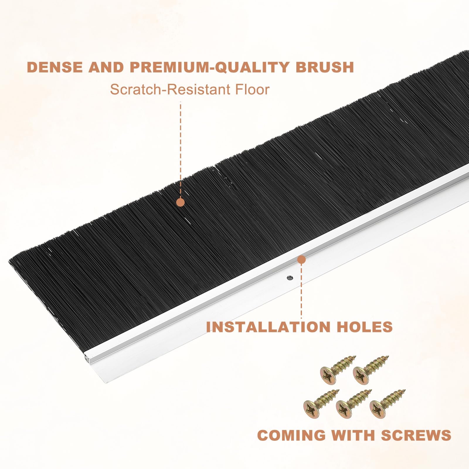 PATIKIL Door Brush Sweeps 3.94" Bristles x 47.24" Long - Image 4