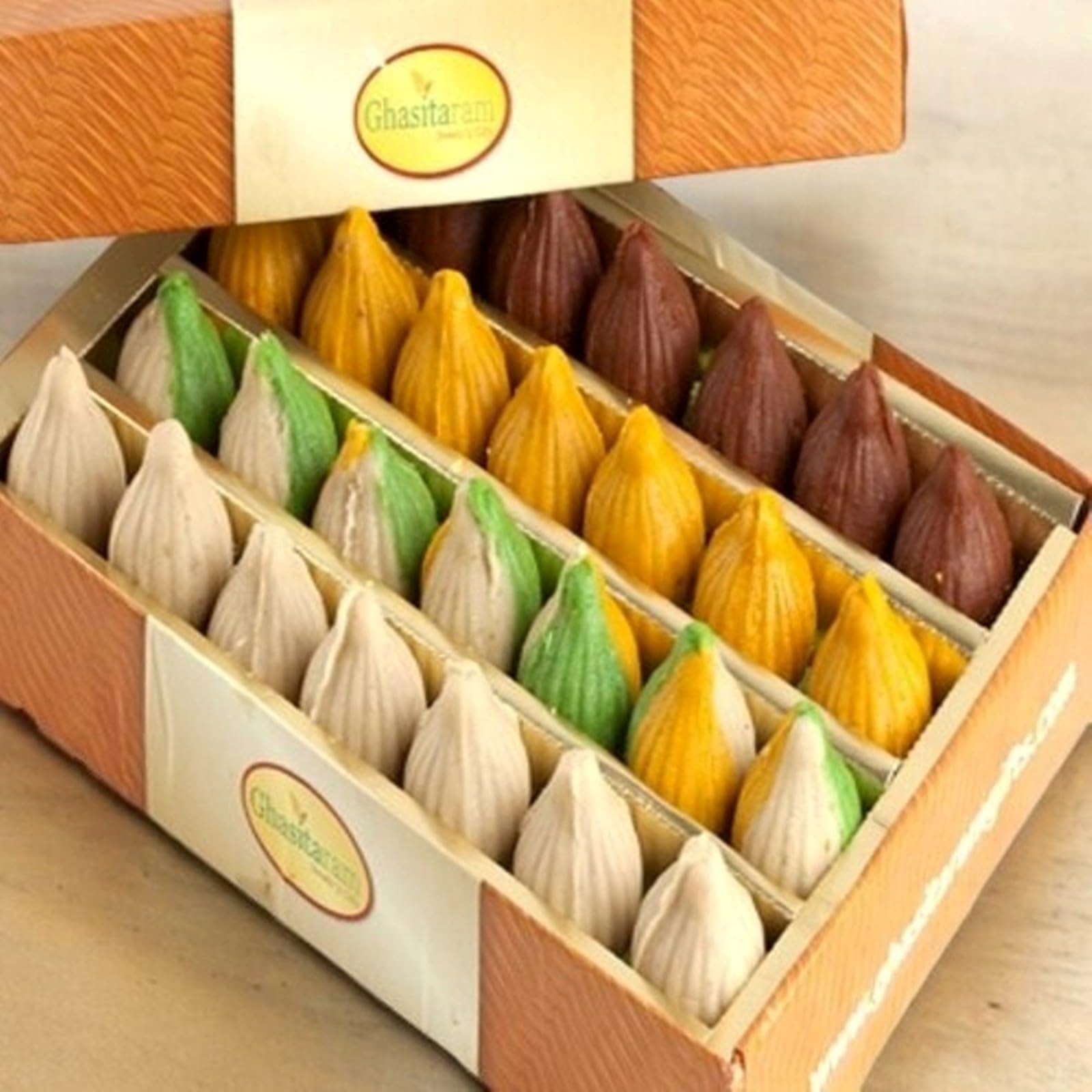 Ghasitaram Gifts Sugarfree Pure Kaju Assorted Modaks, 200g