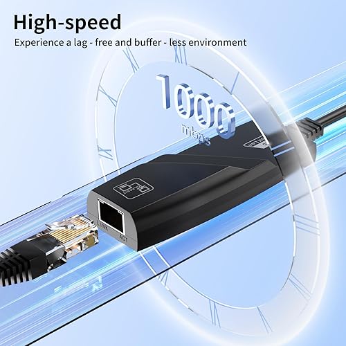 USB to Ethernet Adapter, Driver Free USB 3.0 to Gigabit Ethernet LAN Network, 100/1000 Mbps RJ45 Internet Adapter Compatible with Laptop, MacBook, Surface, PC with Windows, XP, Mac/Linux