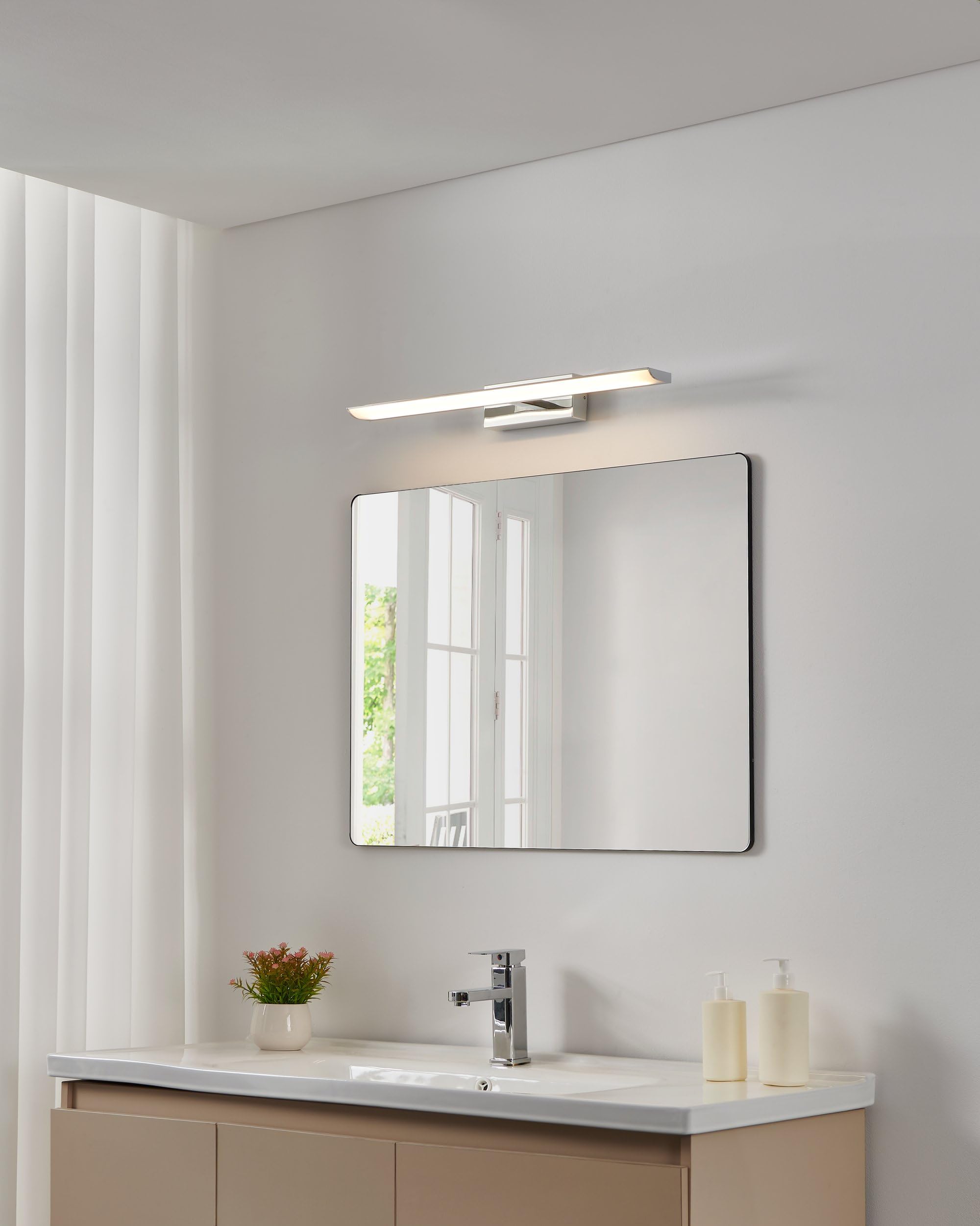 EGLO connect.z Smart Home Led per specchio Tabiano-Z, L 60,5 cm, ZigBee, app e controllo vocale, colore della luce regolabile, dimmerabile, lampada da parete per bagno, IP44