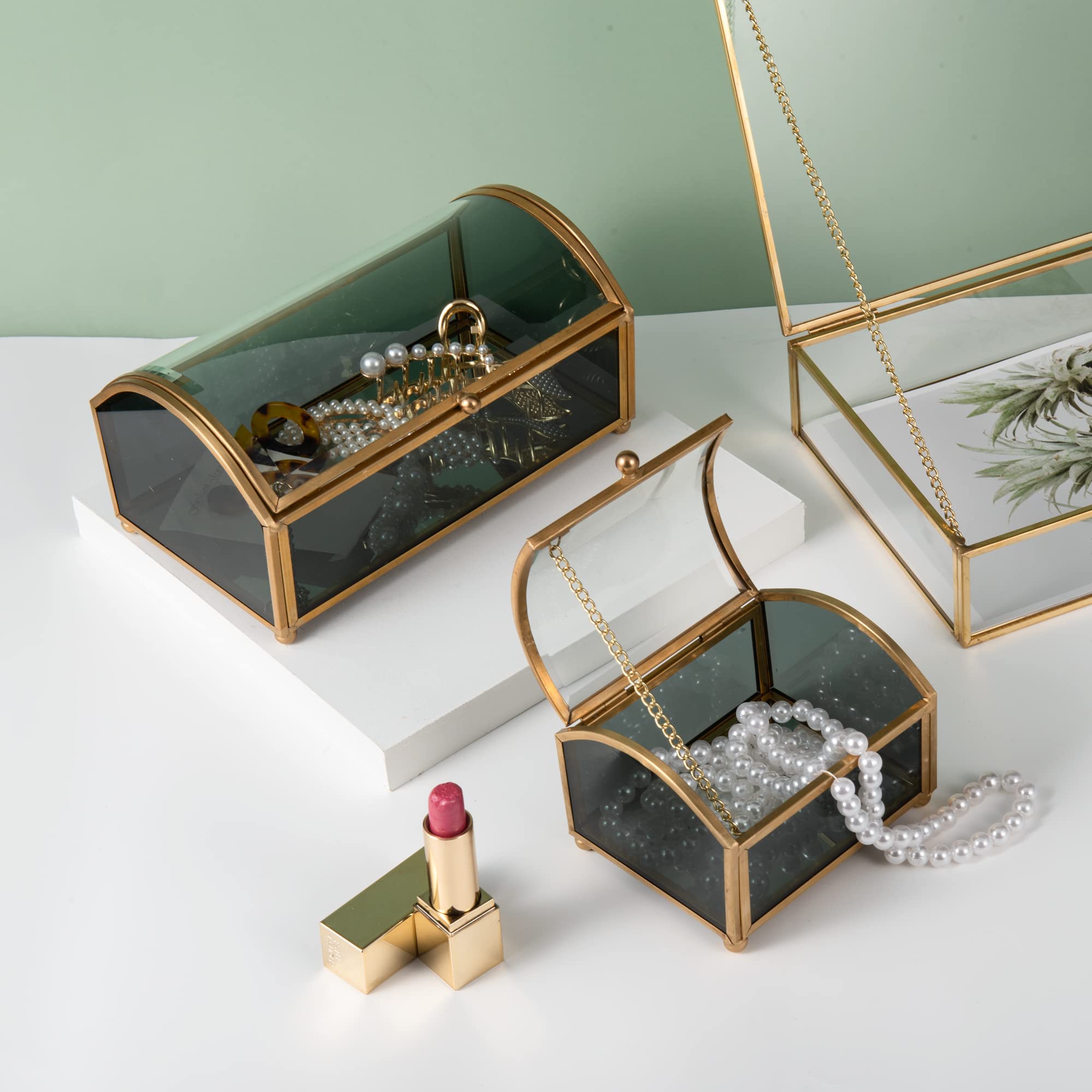 Amazon｜Feyarl ジュエリーボックス ガラスボックス ジュエリー収納