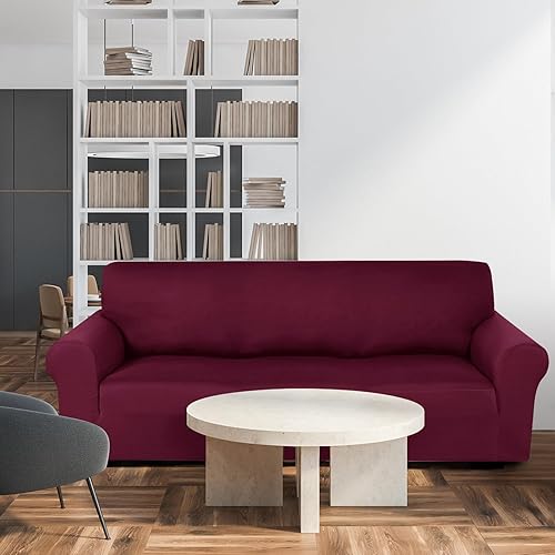 Miniatura 7 de Peryiter Juego de 2 fundas de sofá biplaza para sala de estar, sofá, sillón, sillón, ajuste elástico, a prueba de arrugas, protector de muebles
