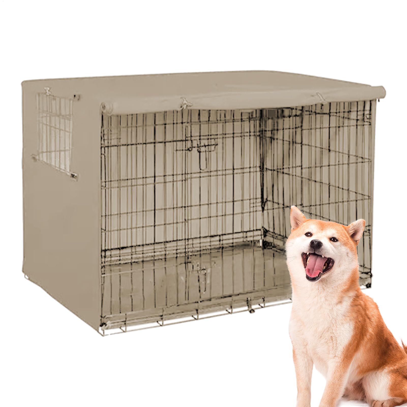Dog Crate Cover, Windproof Waterproof Pet Crate Cover, Oxford Dog Kennel Covers, Wire Kennel Protective Covers with Ventilation Window, for Indoor Outdoor Pet Crates