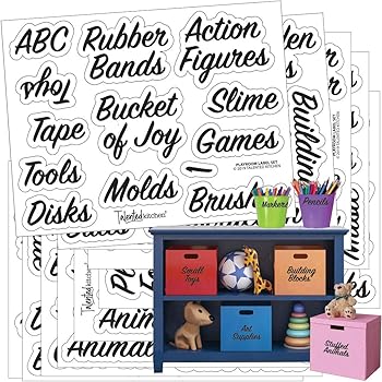 Amazon.com: Talented Kitchen 142 Black Office & Crafts Organization Labels. Clear Preprinted ...