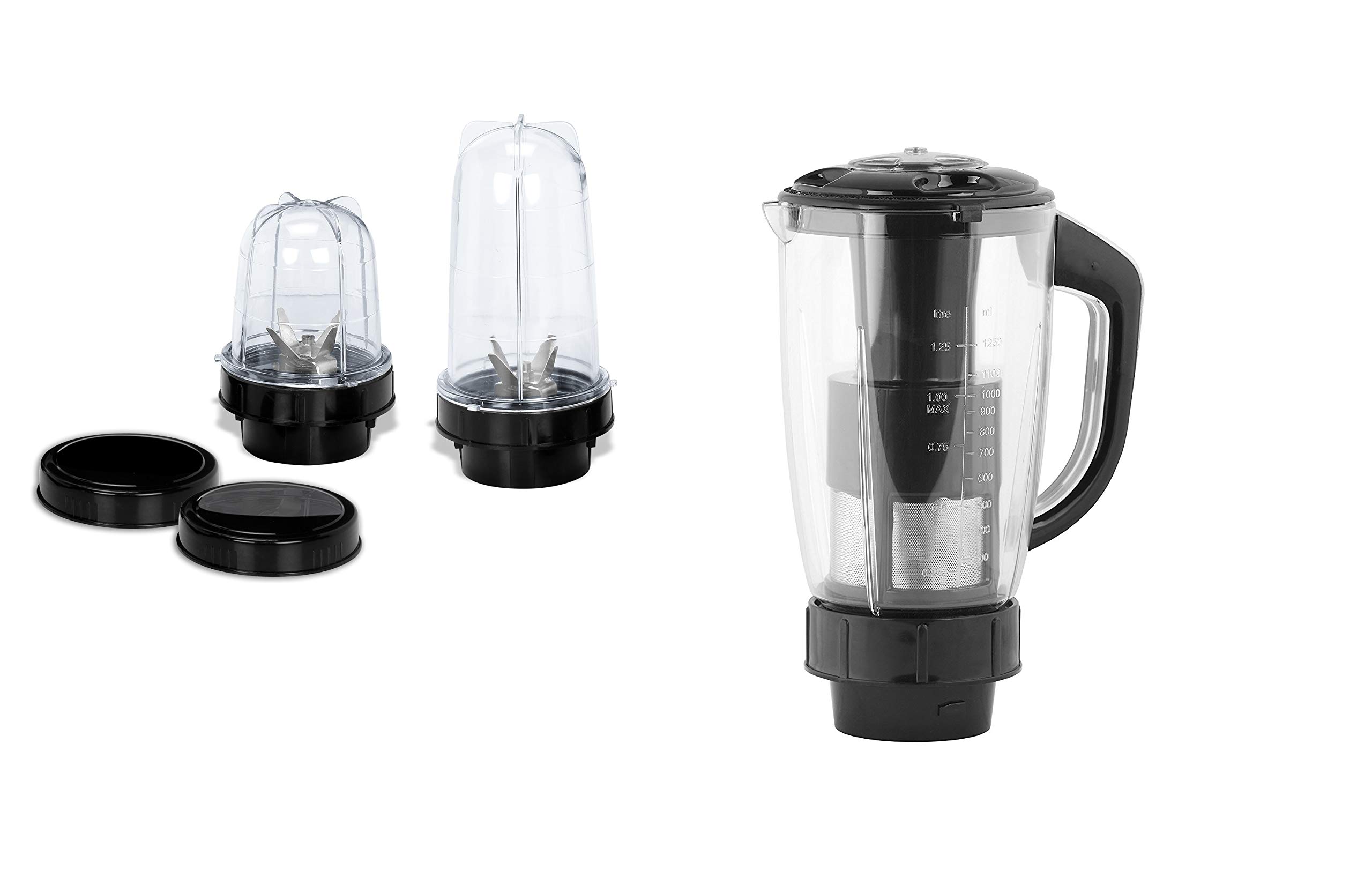 Su-mix Super Deluxe Juicer jar and Bullet Jar Combo ABS Plastic Set of 2 Bullet Jars (530ml and 350ml) Plus 1 Juicer Jar 1500ml- Black-picture-20