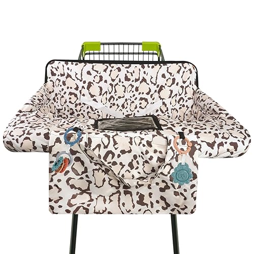 Funda para carrito de compras para bebé 2 en 1 Funda para silla alta con arnés de seguridad Multifuncional Patrón gris Fundas de carro para bebés