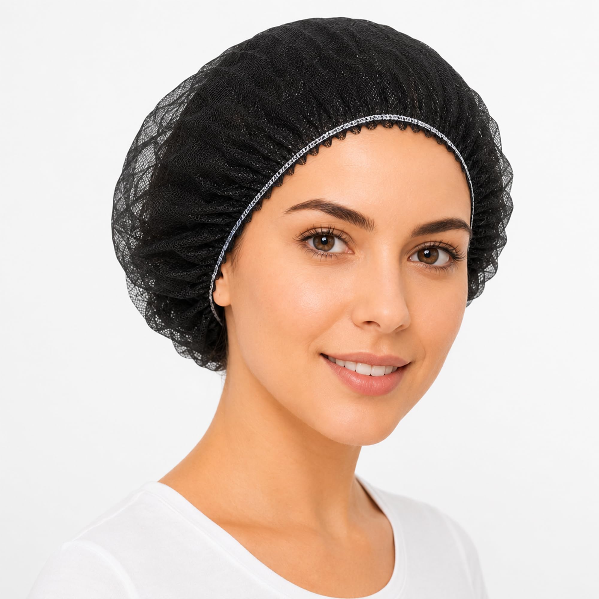 AM Safe-X Disposable Blue Non-Woven Hair Net for Women & Men 50 Pcs | Elastic Bouffant Cap | Lightweight, Breathable & Dust-Proof Hair Cover | Ideal for Food Processing, Hospitals, Salons, Spa|Black-image-31