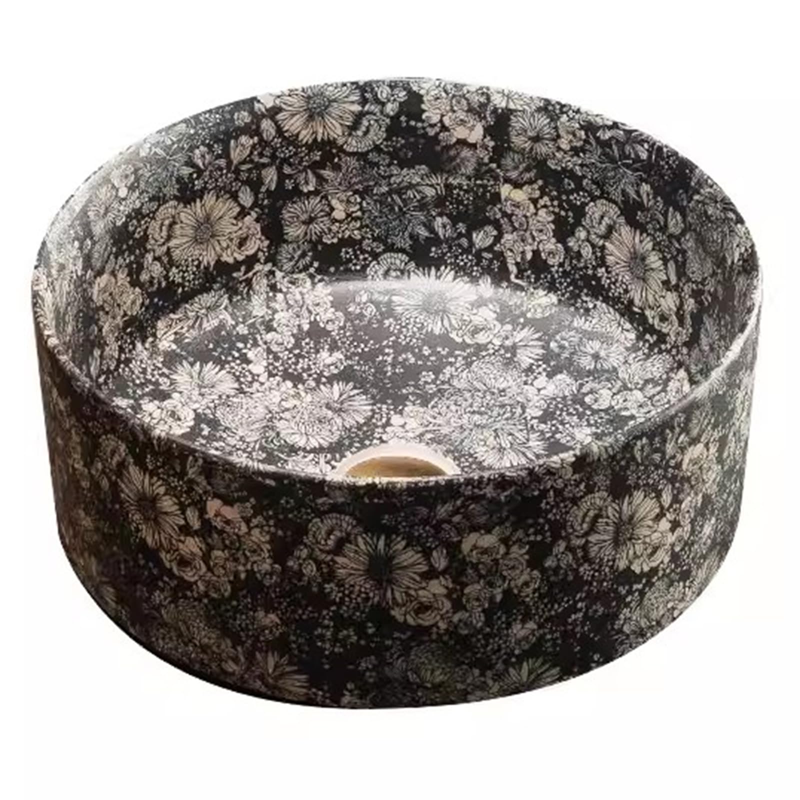 Vasque à poser de toilette ronde ZTGL évier céramique rétro 39x17 cm