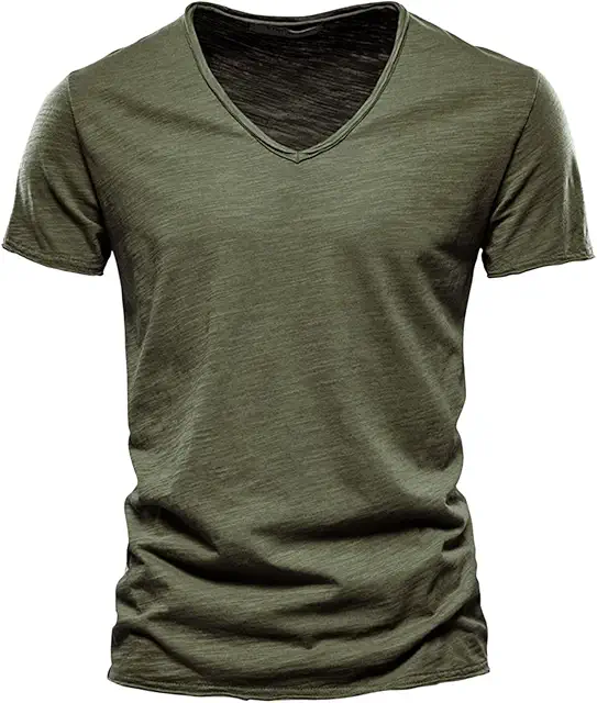 Camiseta cuello ancho hombre monocolor elegante y deportiva para tiempo libre
