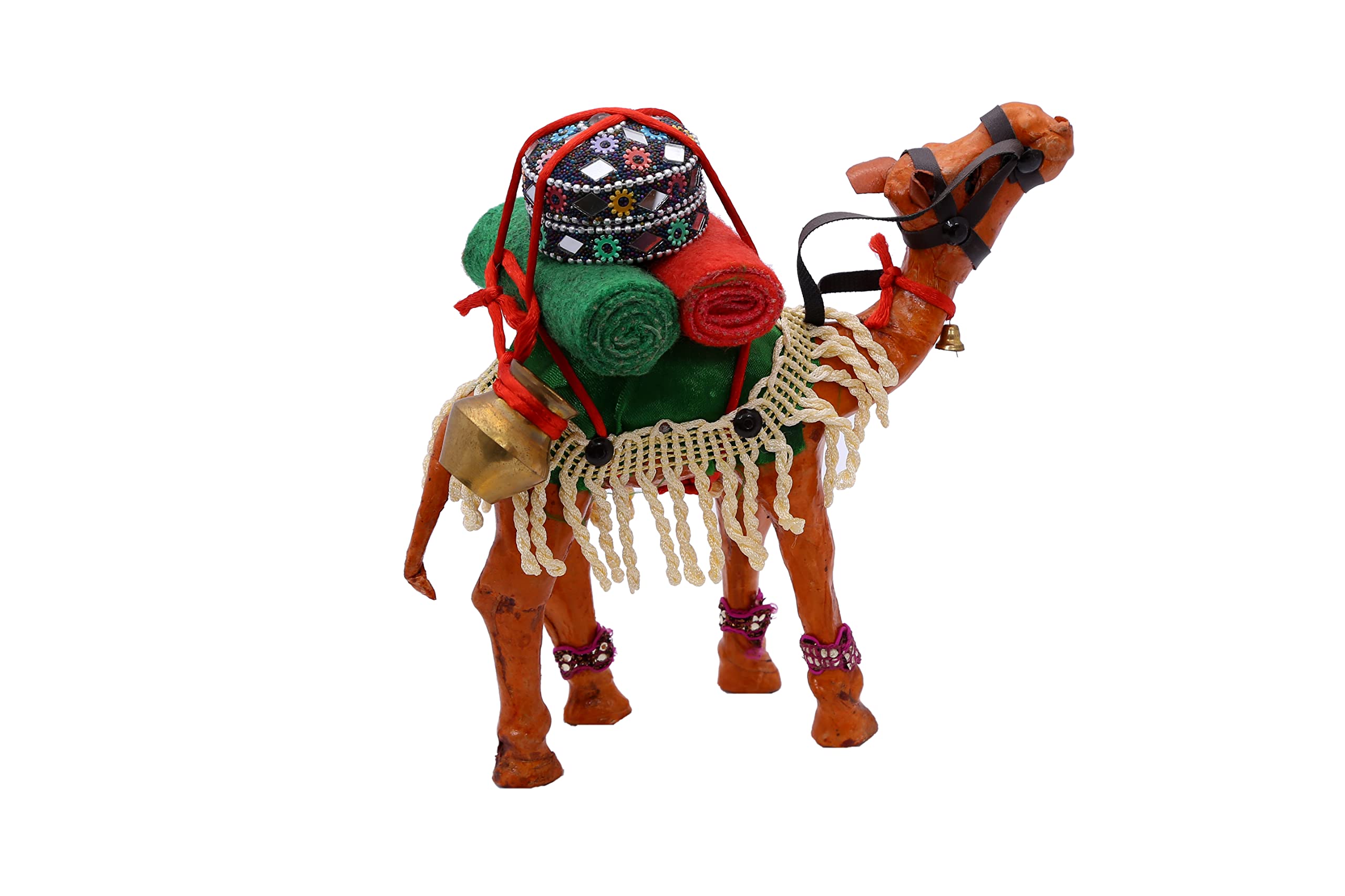 Quesera® Leather Camel/FULLY LOADED WITH ACCESSORIES/HOME DECOR/TOYS/FIGURINES/LIVING ROOM DECOR/MUST HAVE SHOWPIECE/SIZE: 20 X 9 X 20 CM/WITH (ALADDIN CHIRAG/LAMP)