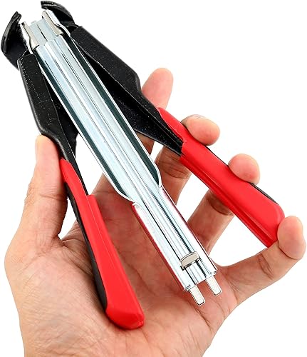 Miniatura 3 de Kit de alicates de anillo de cerdo para cercas manual con 2500 anillos de cerdo C7 tipo C Clip de fijación abrazadera equipo de instalación