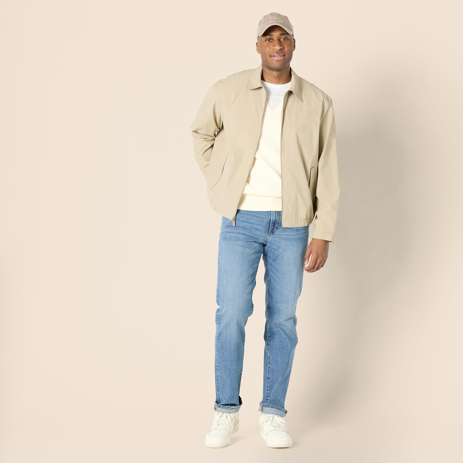 Amazon Essentials Mens Relaxed-Fit Lightweight Stretch Zip-Up Bomber Jacket - Image 6