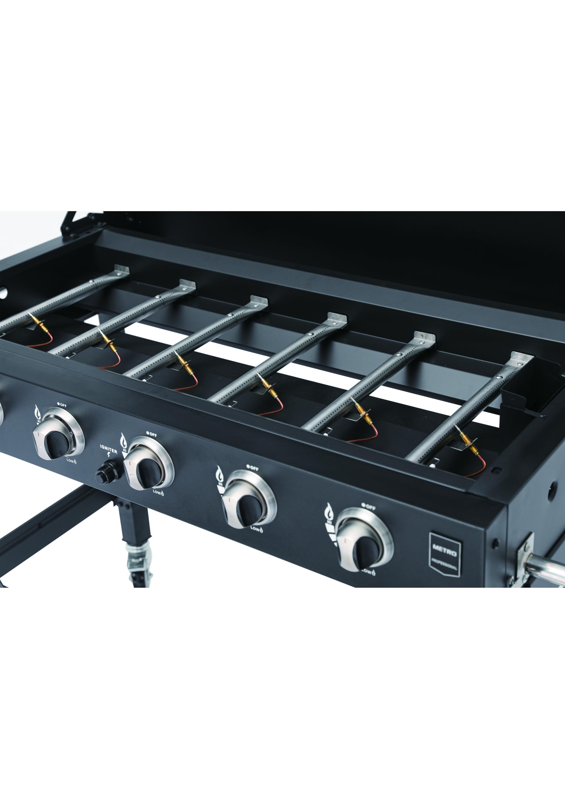 METRO PROFESSIONAL Barbecue a Gas Dayton 6 Bruciatori 108x53 cm Acciaio Nero 22.2 kW
