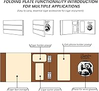 Vista 5 de Bamboo&whale Juego de estuches de puros desmontables: flexible, de mano, placa de accesorios para puros, control de humedad de precisión, con 6