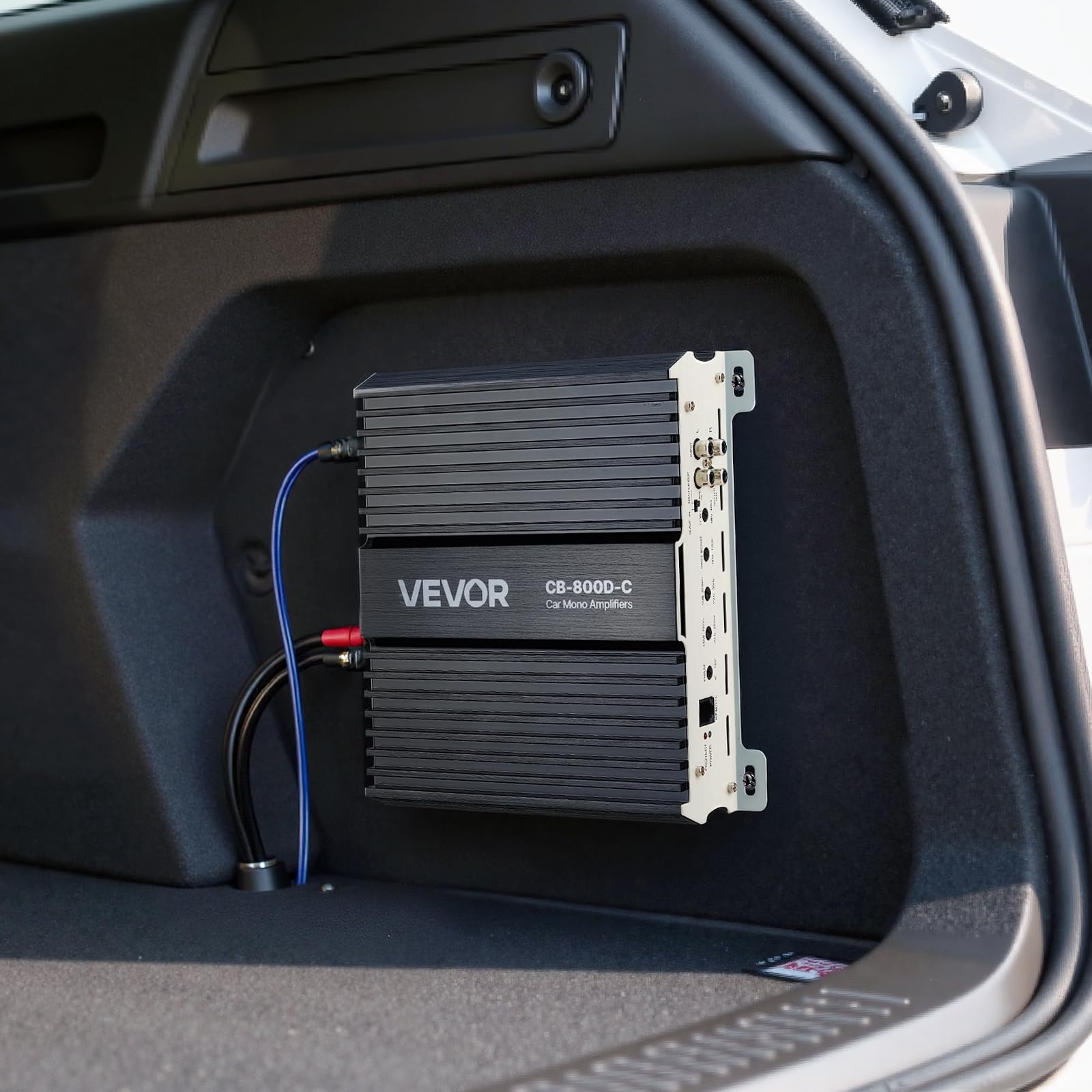VEVOR Amplificatore Monoblocco per Auto Classe D con Controllo Remoto del Livello del Subwoofer 800 W, Filtro Passa-Basso, Potenziamento dei Bassi, Spostamento di Fase, Controllo del Volume