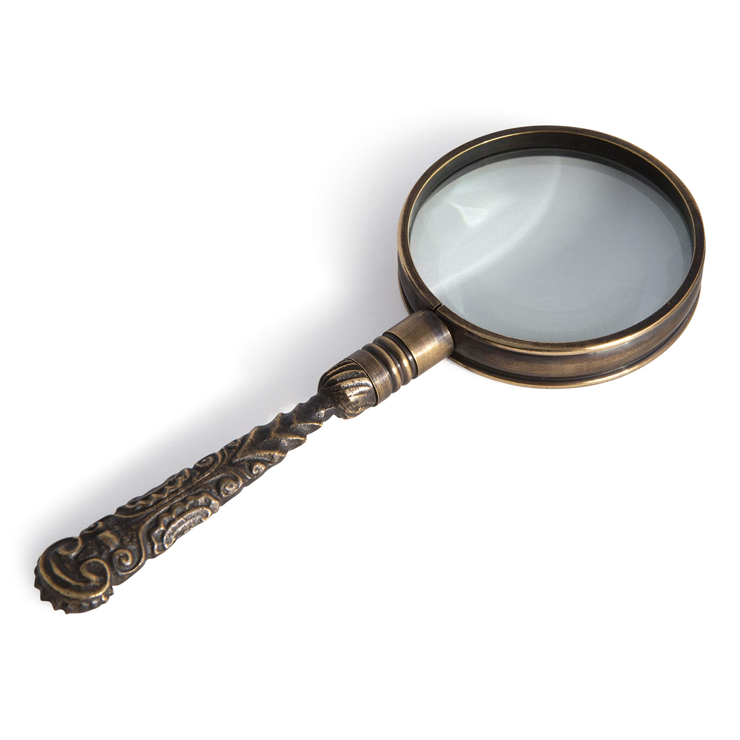 Loupe de bureau Rococo loupe de lecture vintage dorée
