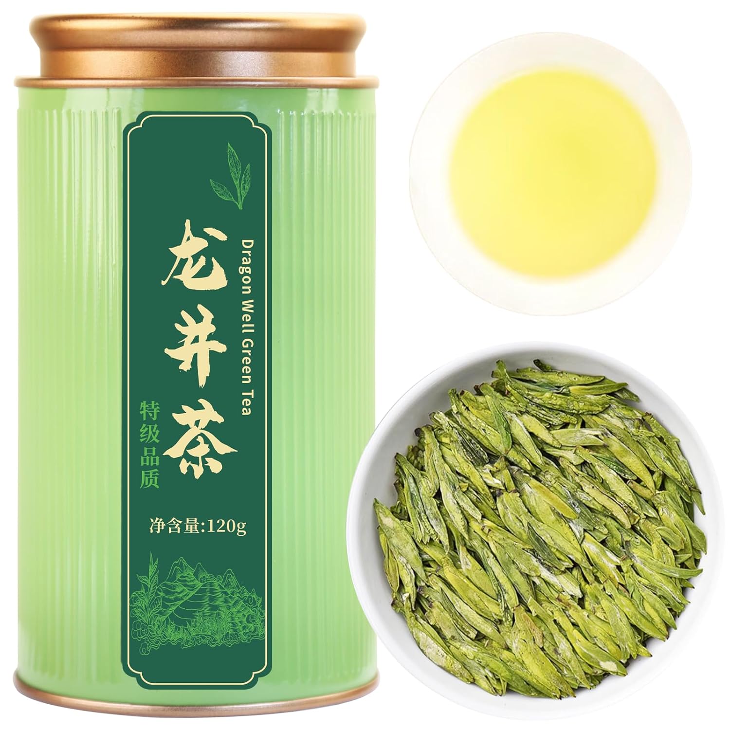 CHADUO Longjing Tea Pre-Qingming Dragon Well Green Tea New Tea Chinese Green Tea Loose Leaf Long Jing Green Tea Rich Bean Aroma First Grade 120g/4.23oz 龙井 龍井茶 中国绿茶