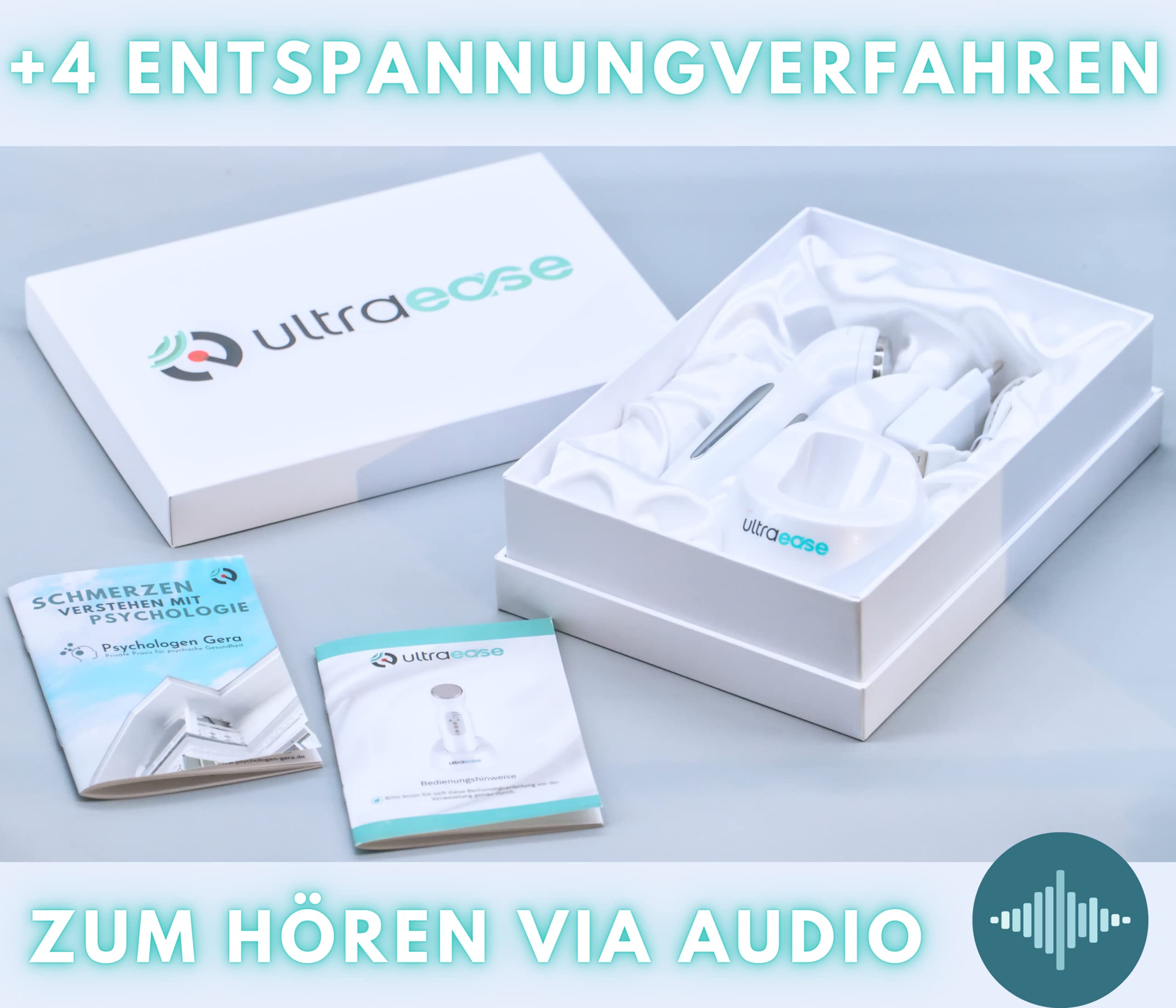 Ultrasons à domicile | Ultrasons chauffants, sans fil, sans vibrations & physiologiques pour le corps et le visage & soins de la peau | avec quatre techniques psychologiques