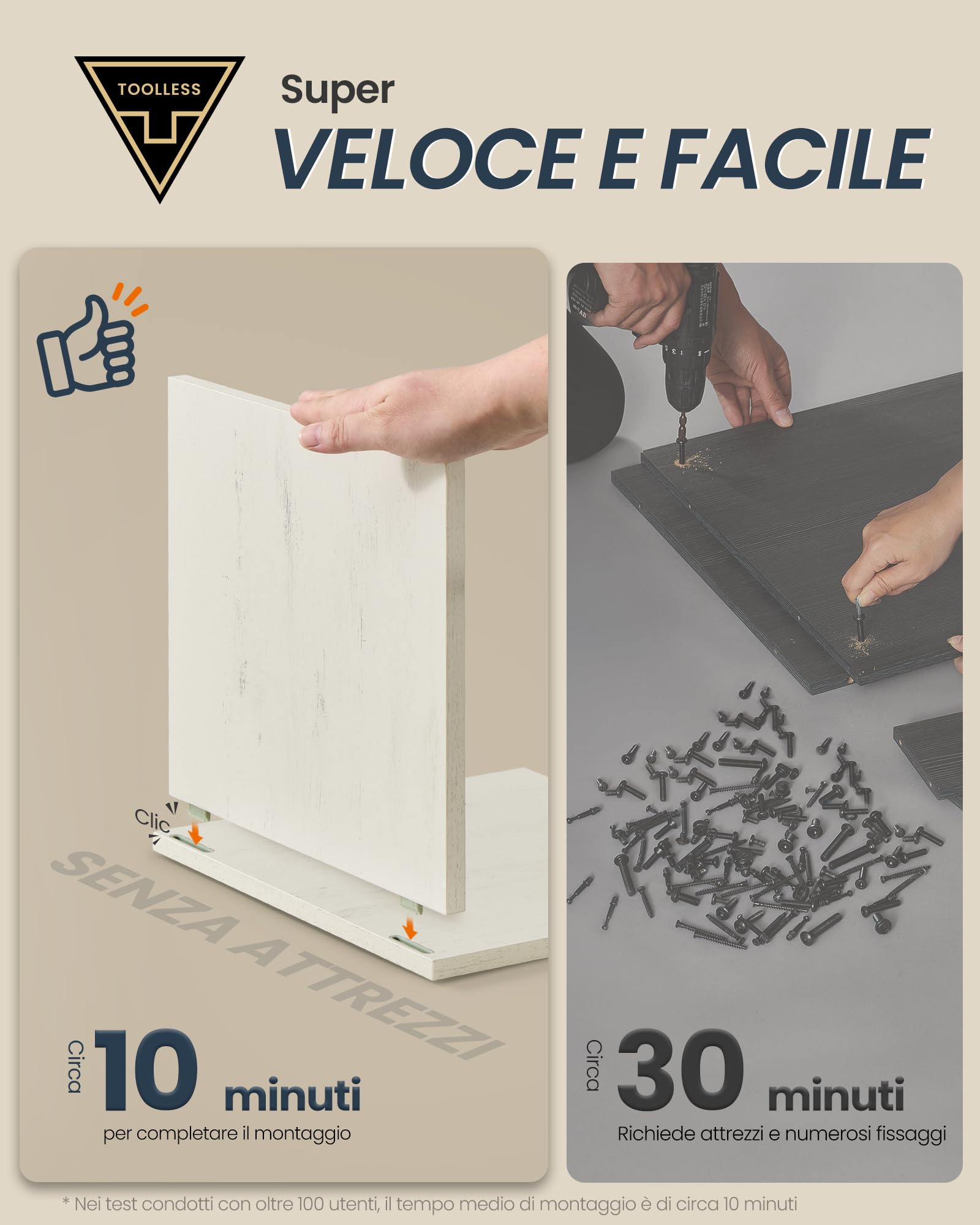 SONGMICS HOME Mobile Sottolavabo da Bagno, Montaggio Rapido Senza Attrezzi Toolless, Mobiletto con Ripiano Regolabile per Lavabo con o senza Colonna, Bianco Vintage BBC223WJ01