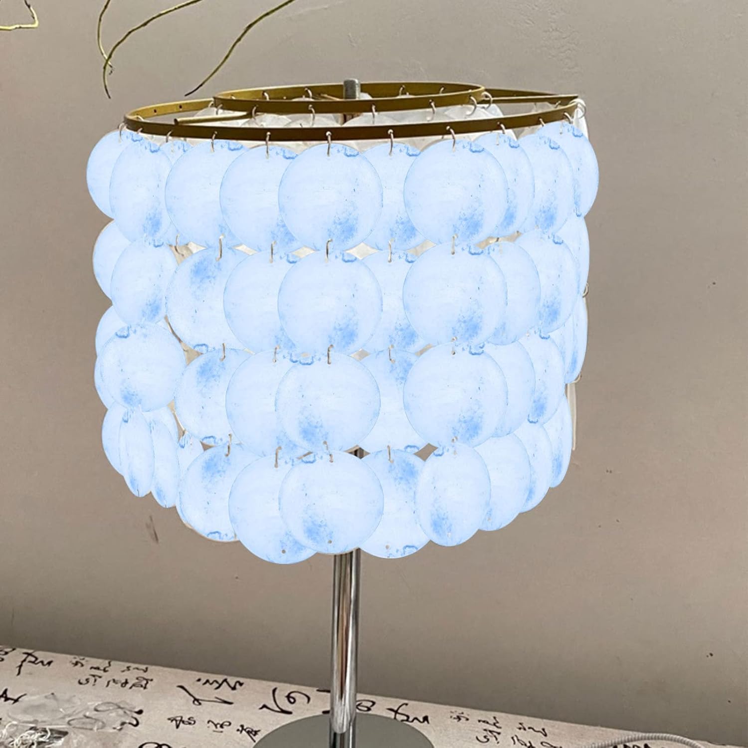 Sewroro 100pcs Shell Beads for Jewelry Making Smooth Double Mussel Shells for Wind Chimes and Crafts Decorative Accessories