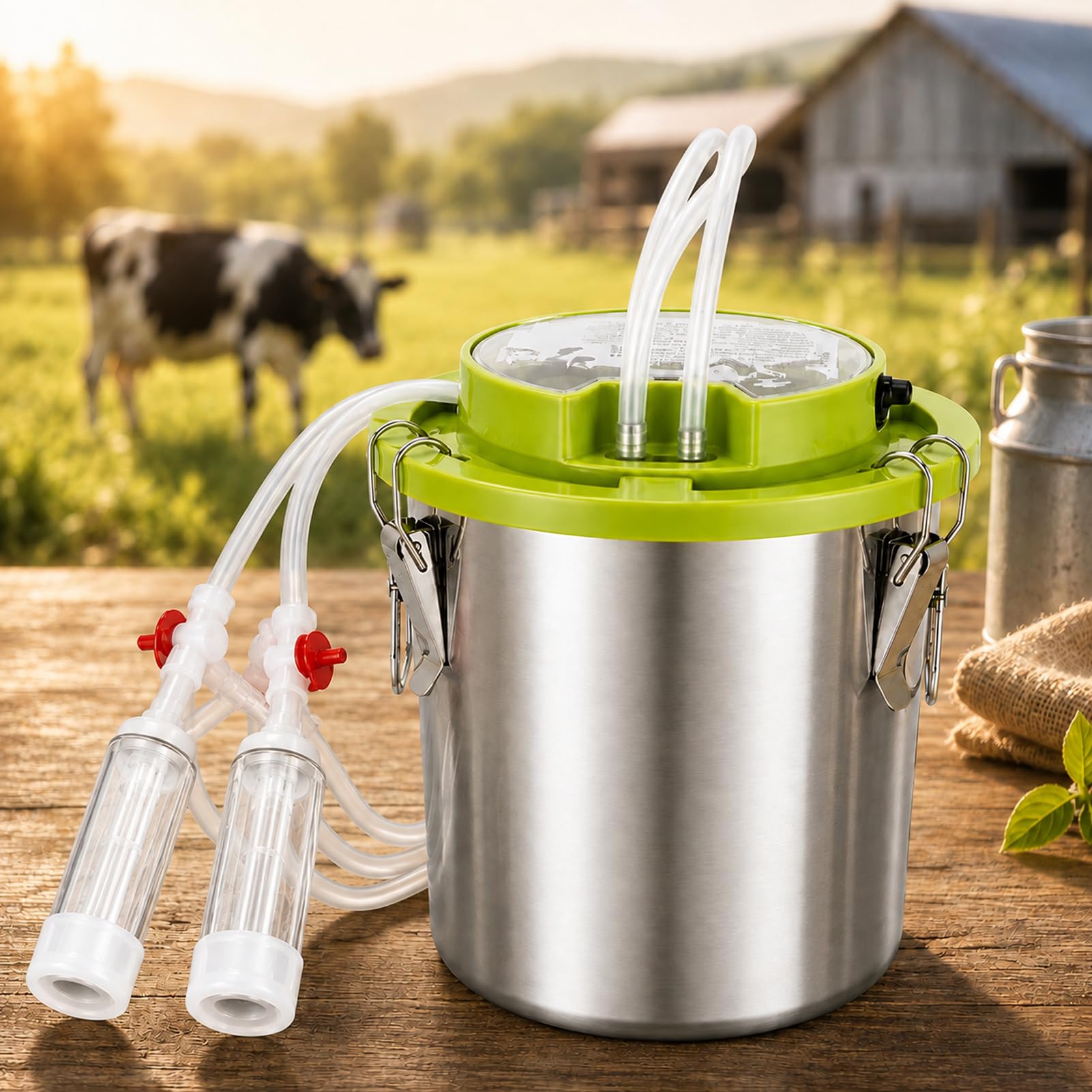 Macchina Mungitrice Elettrica per Mucche con Secchio Inox