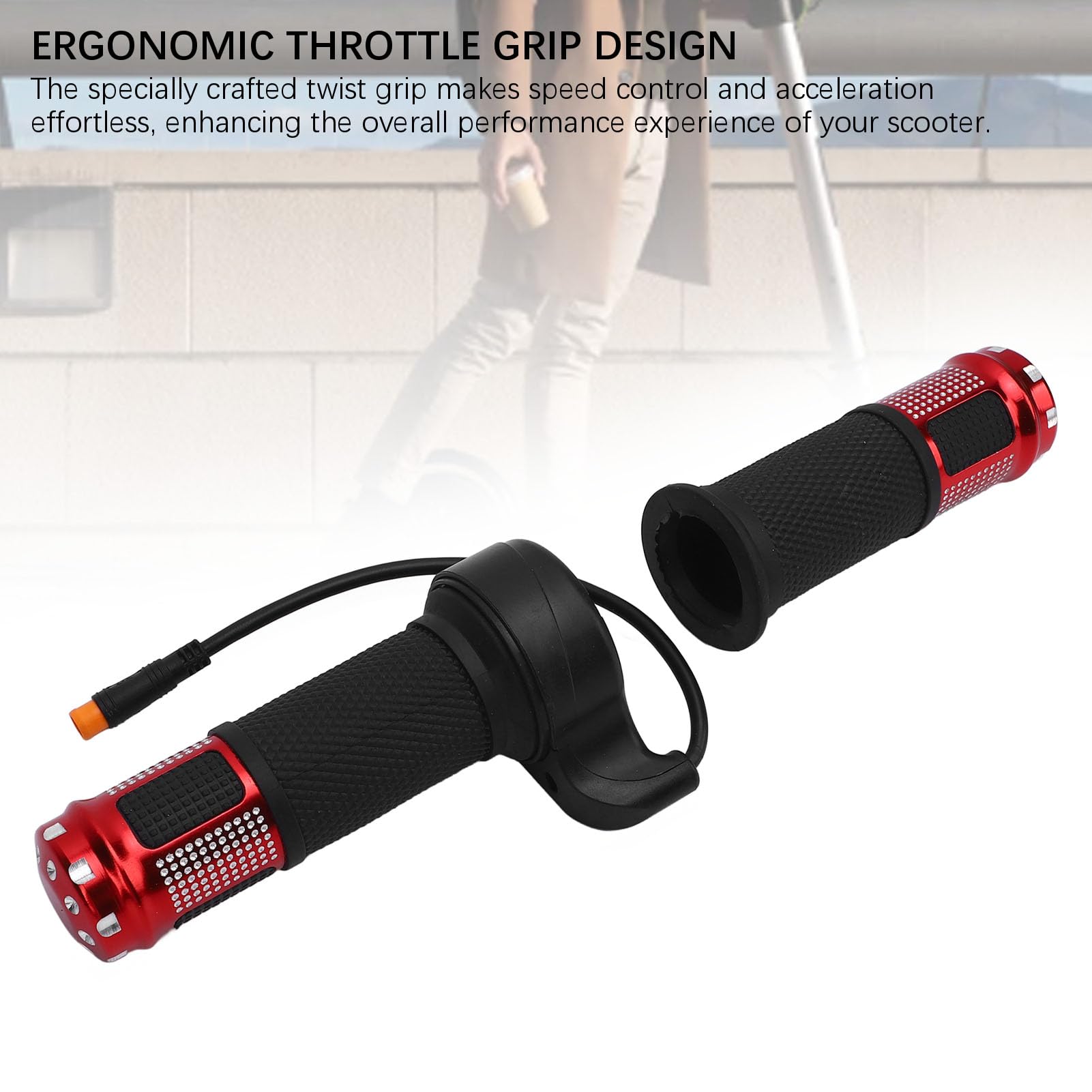 Grip del'acceleratore di Scooter Elettrici, Impugnatura a Farfalla con Torsione con Controllo della velocità, Impugnatura della Maniglia del'acceleratore per SmartGyro (rosso)