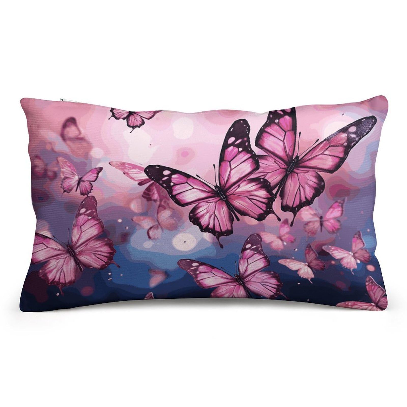 Velvet Pillowcases Standard Size 8"x12", Ultra Soft Breathable Pillow Cases for Bed, Luxury Cozy Fuzzy Pillow Shams, Lumbar Pillow Cover, Butterflies Cushion Case Home Decor