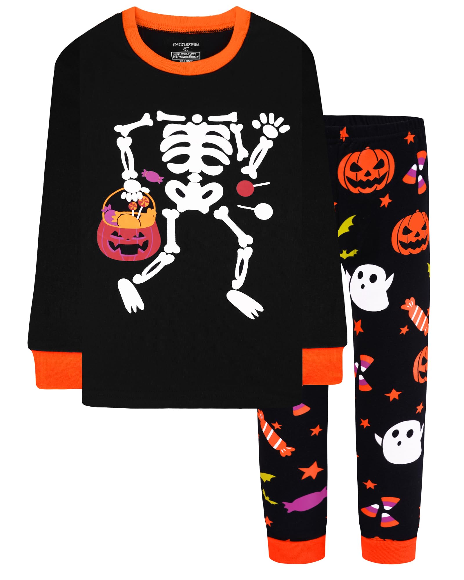 DAUGHTER QUEEN Boys &amp; Girls 100% Cotton Halloween &amp; Christmas PJS 18M-12Y
